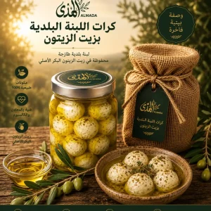 كرات اللبنة بزيت الزيتون