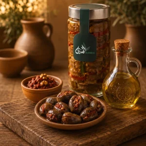 مكدوس فاخر بالجوز وزيت الزيتون